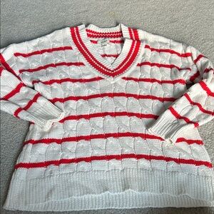 Striped v neck sweater